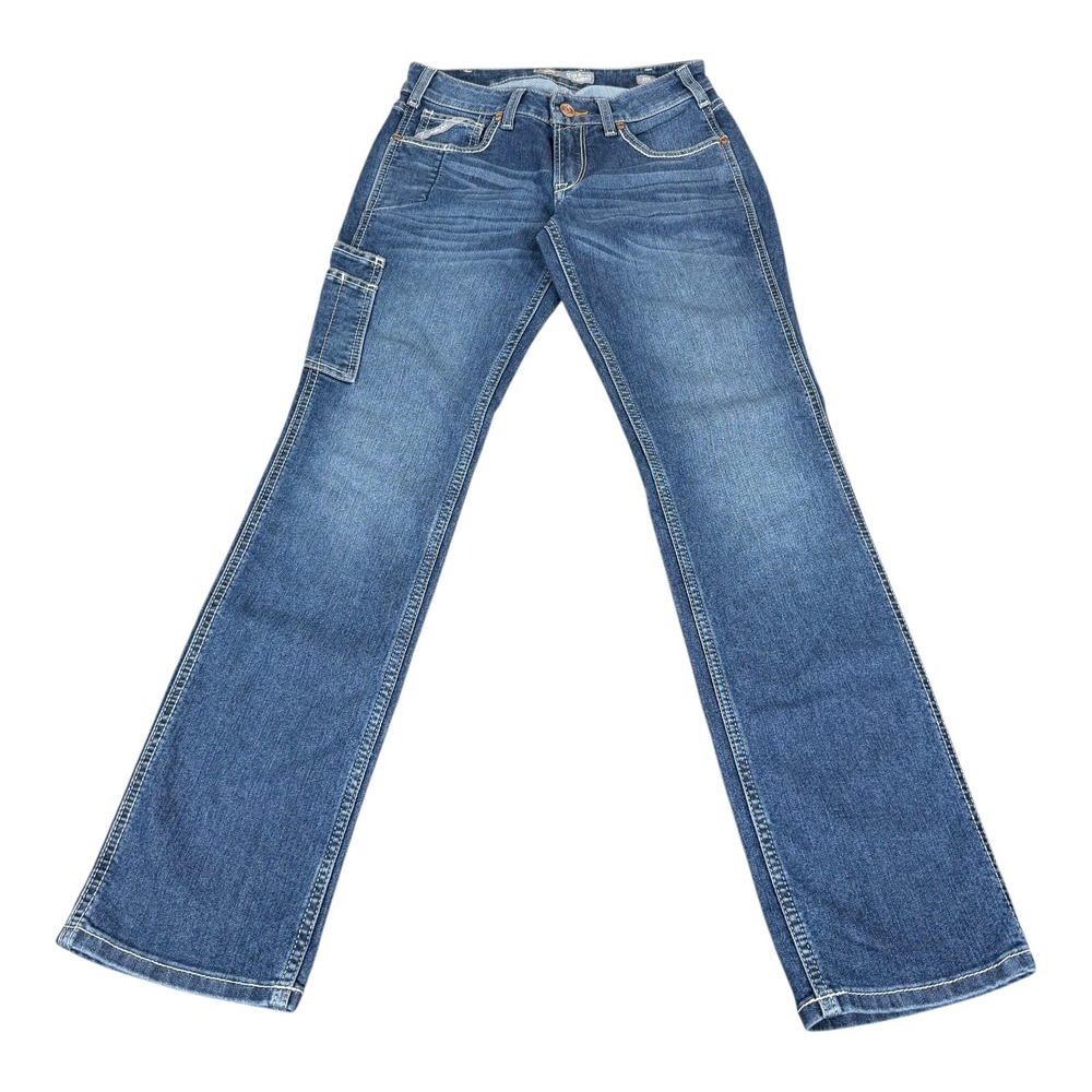 Ariat Rebar DuraStretch Riveter Jeans Womens 27R Mid Rise Straight Nightride